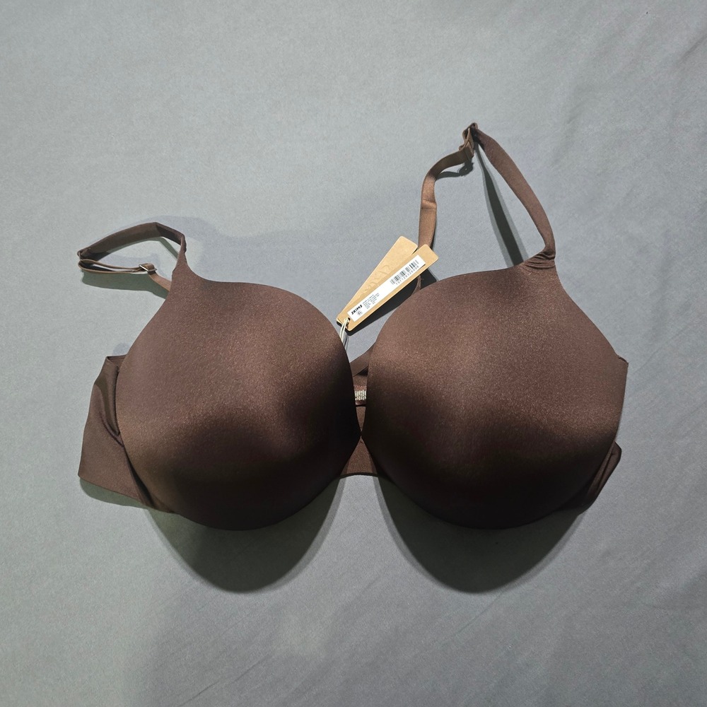Skims Ultimate Push Up Plunge Bra Women 44D Cocoa Brown BR-UWR-1881 NWT